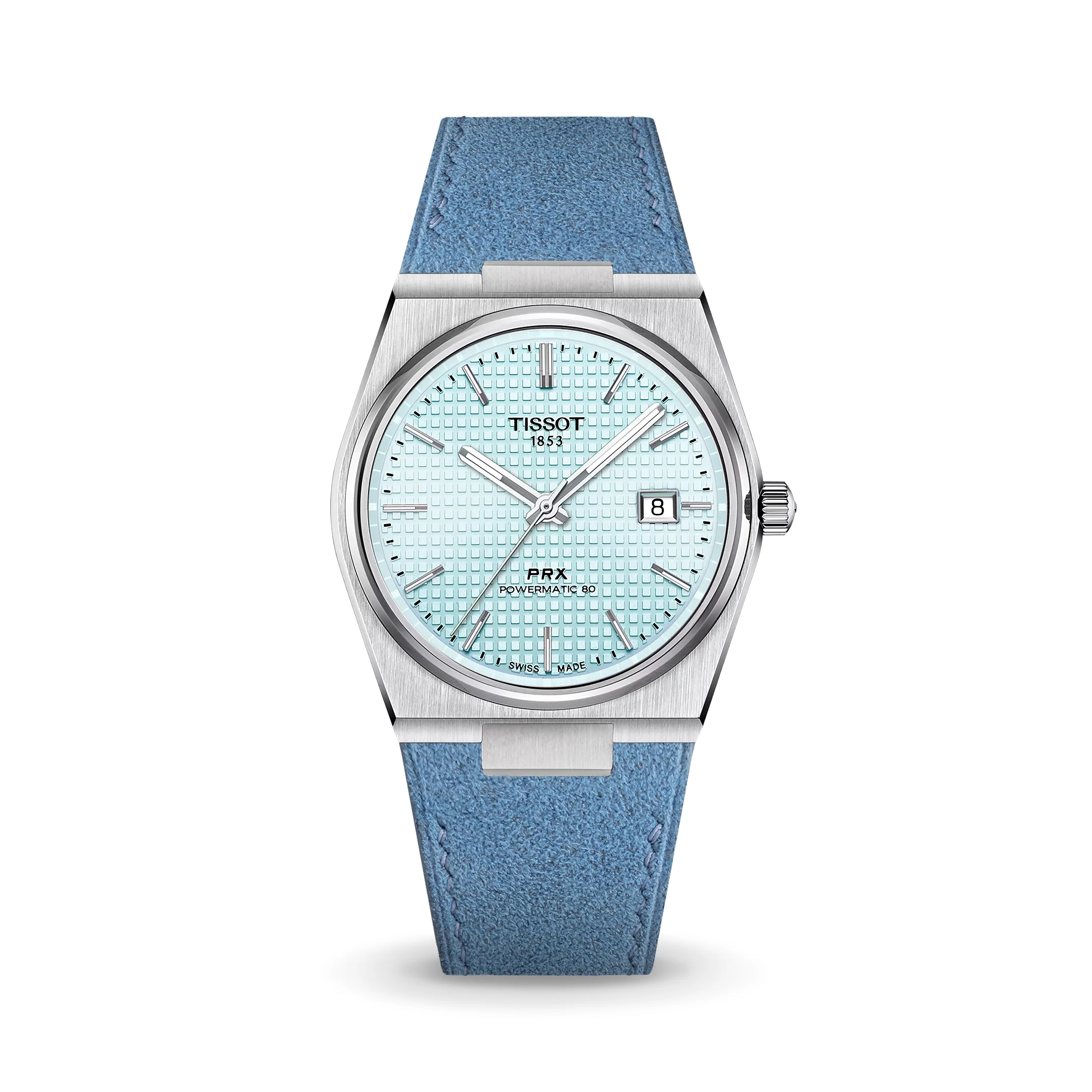 Baby Blue Alcantara Strap for Tissot PRX