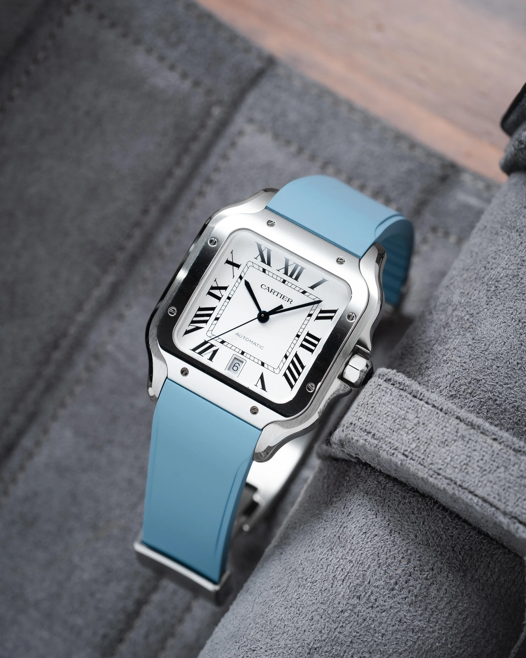 Baby Blue CTS Rubber Strap for Cartier Santos de Cartier - Image 3