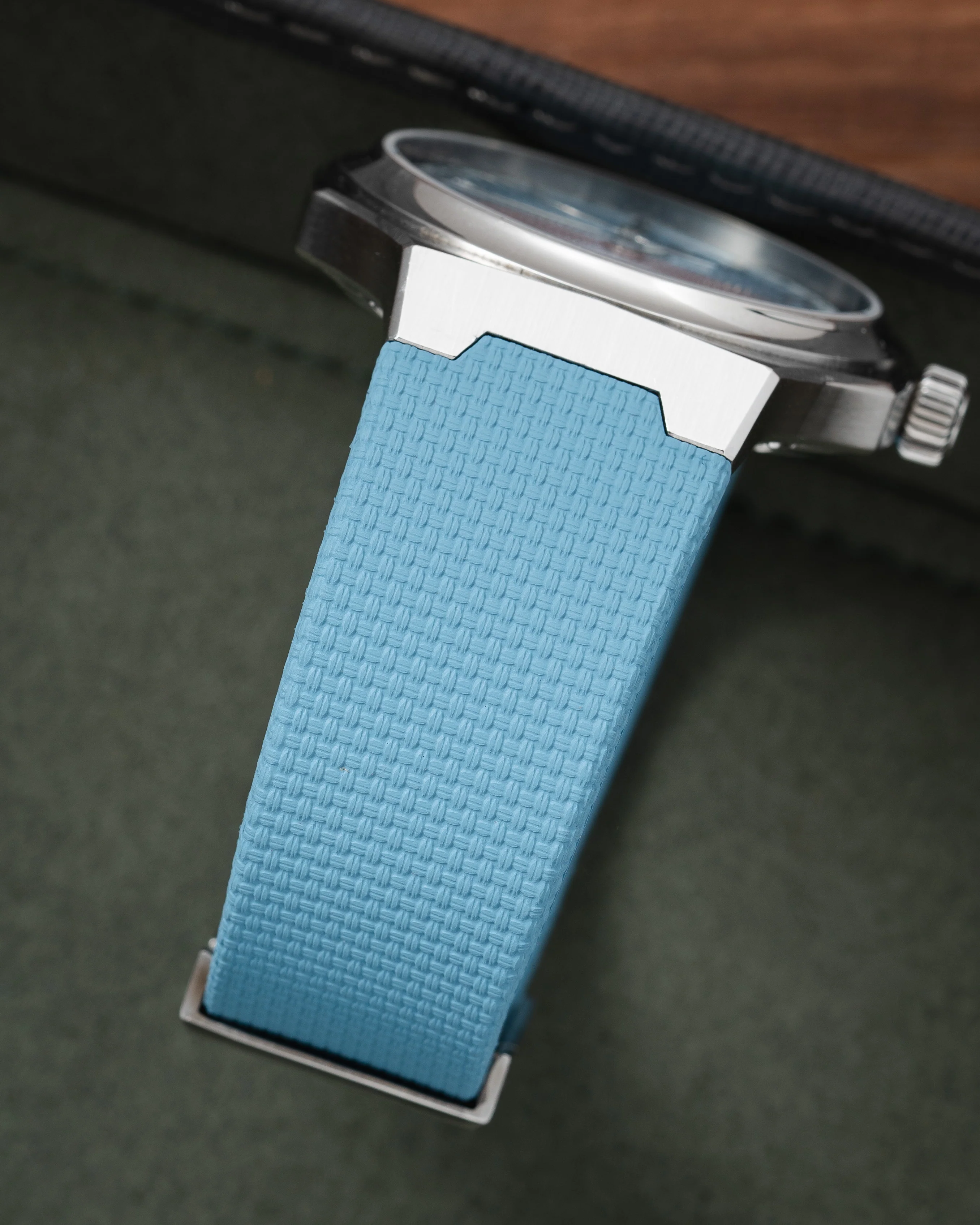 Baby Blue Sailcloth CTS Rubber Strap for Atelier Wen Perception - Image 5