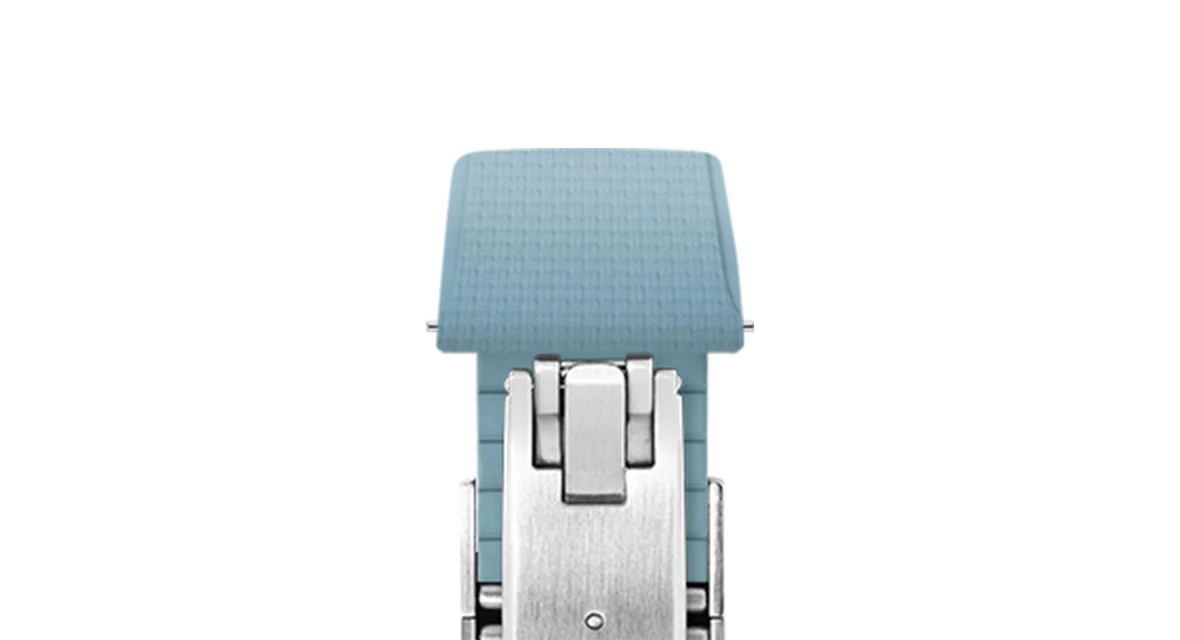Baby Blue Sailcloth CTS Rubber Strap for Cartier Santos de Cartier - Image 5