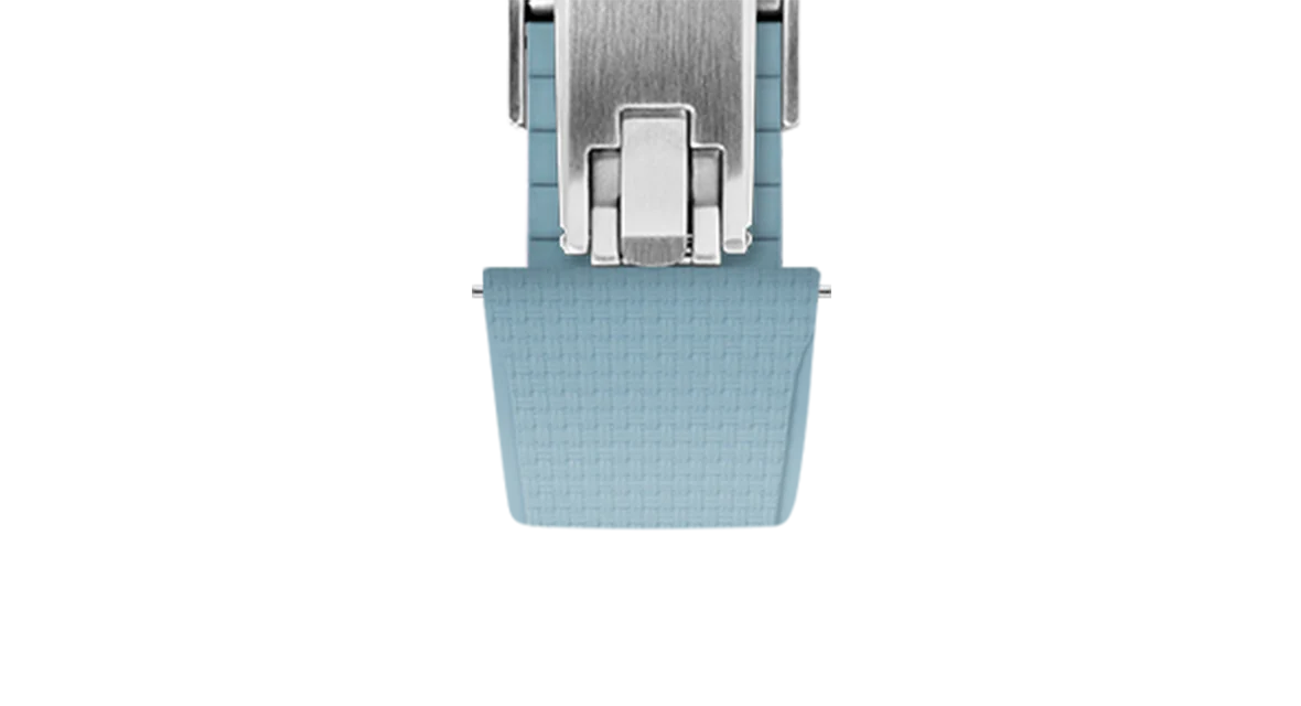 Baby Blue Sailcloth CTS Rubber Strap for Cartier Santos de Cartier - Image 6