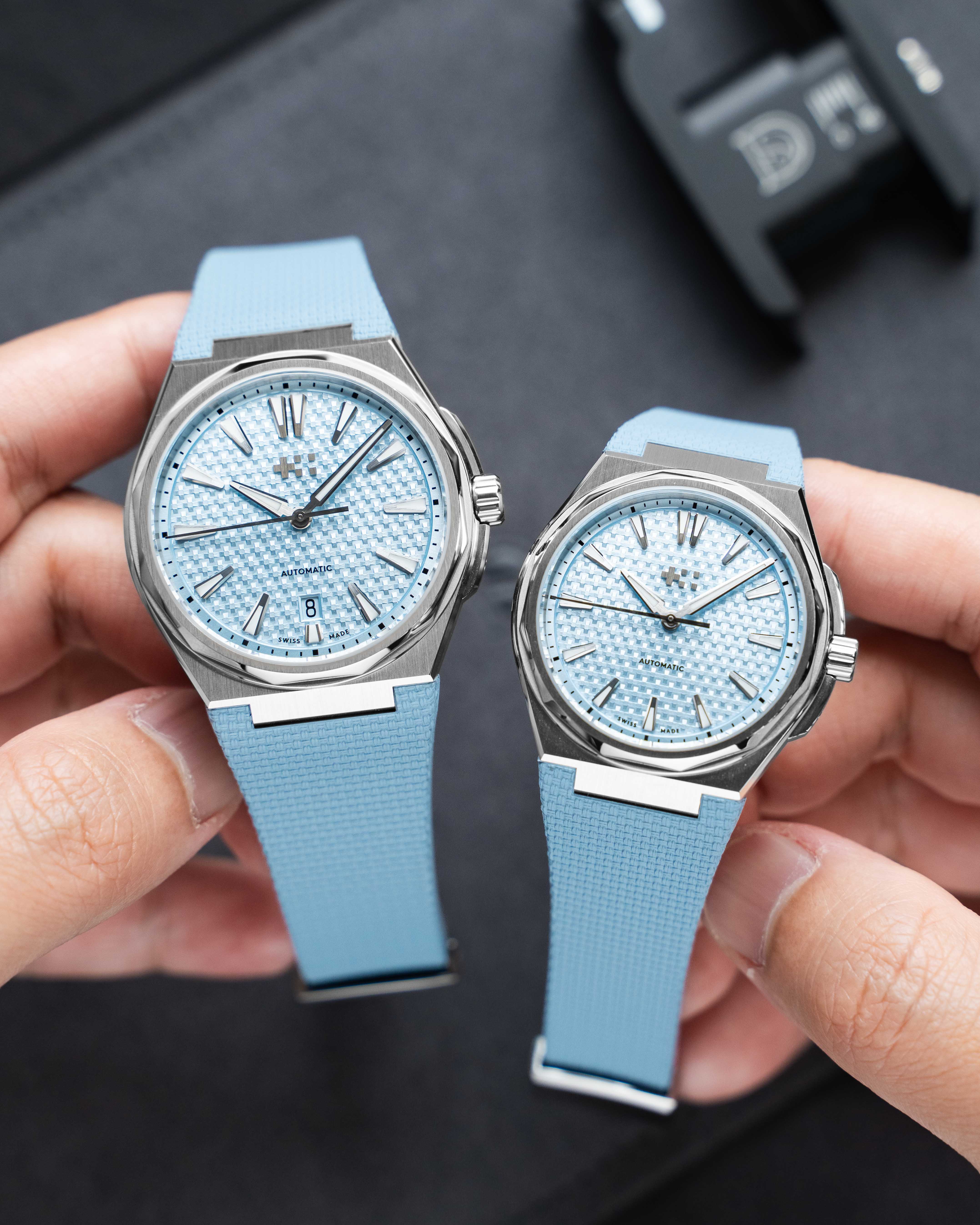 Baby Blue Sailcloth CTS Rubber Strap for Christopher Ward The Twelve - Image 3