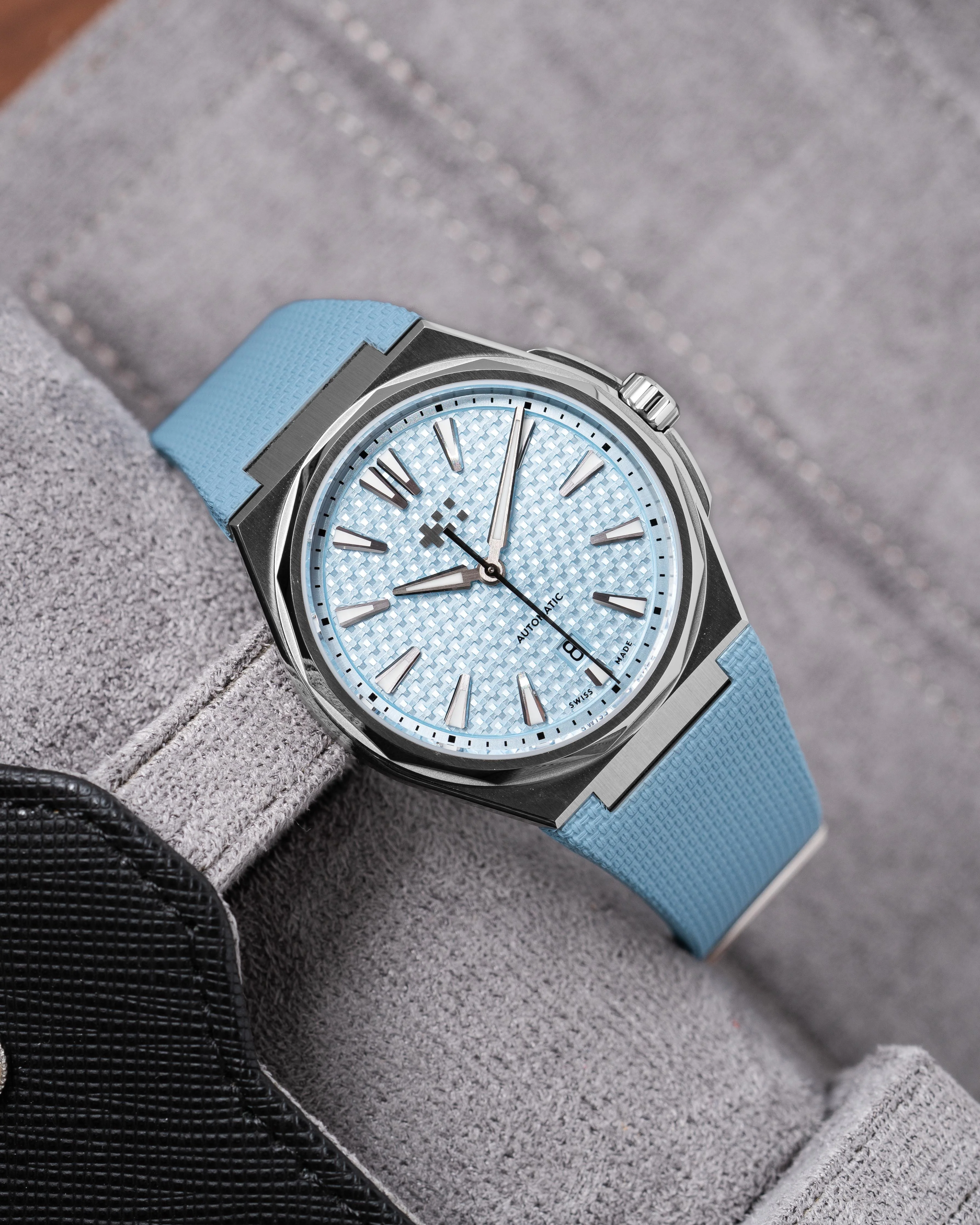 Baby Blue Sailcloth CTS Rubber Strap for Christopher Ward The Twelve - Image 6