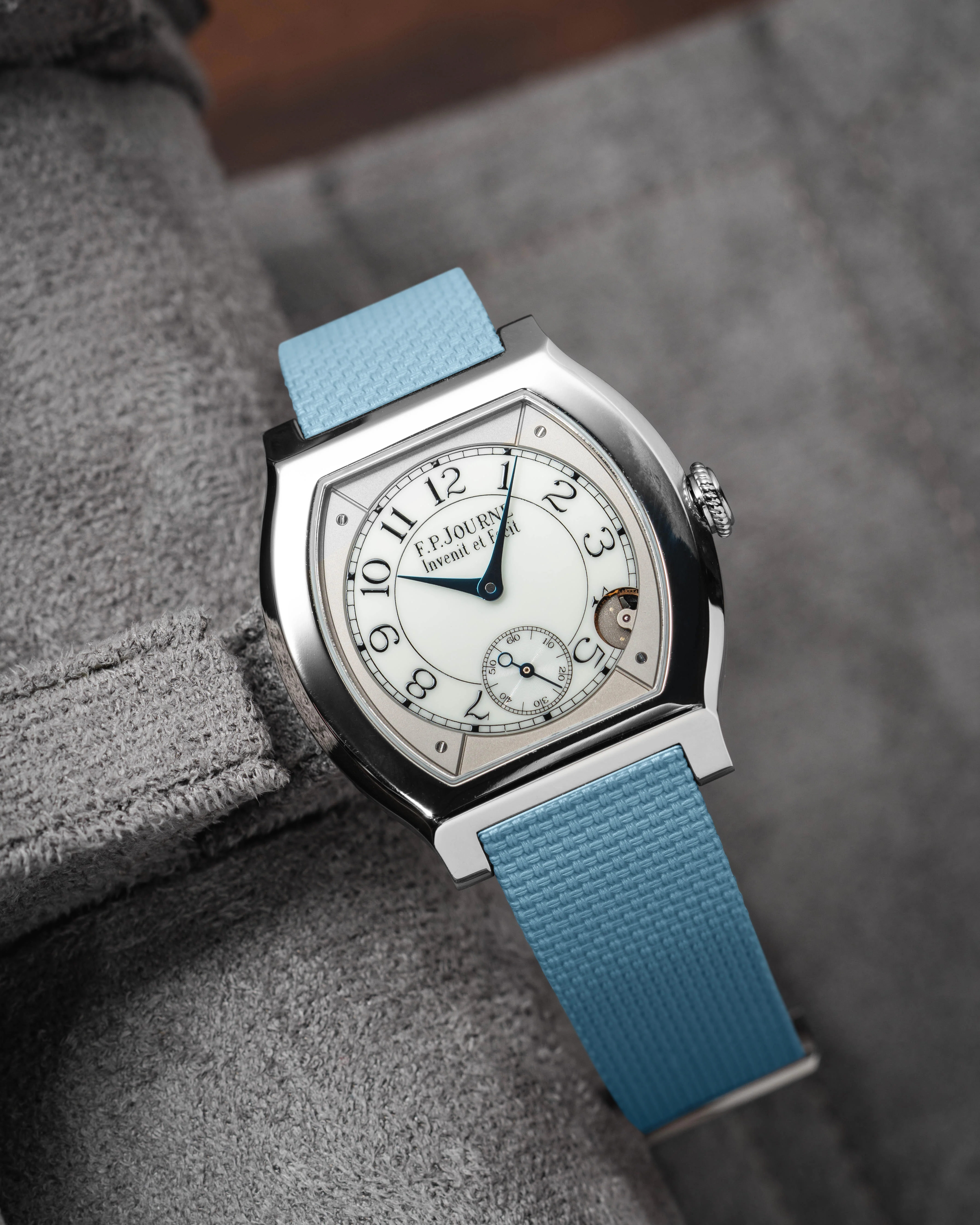 Baby Blue Sailcloth CTS Rubber Strap for F.P. Journe Élégante - Image 5