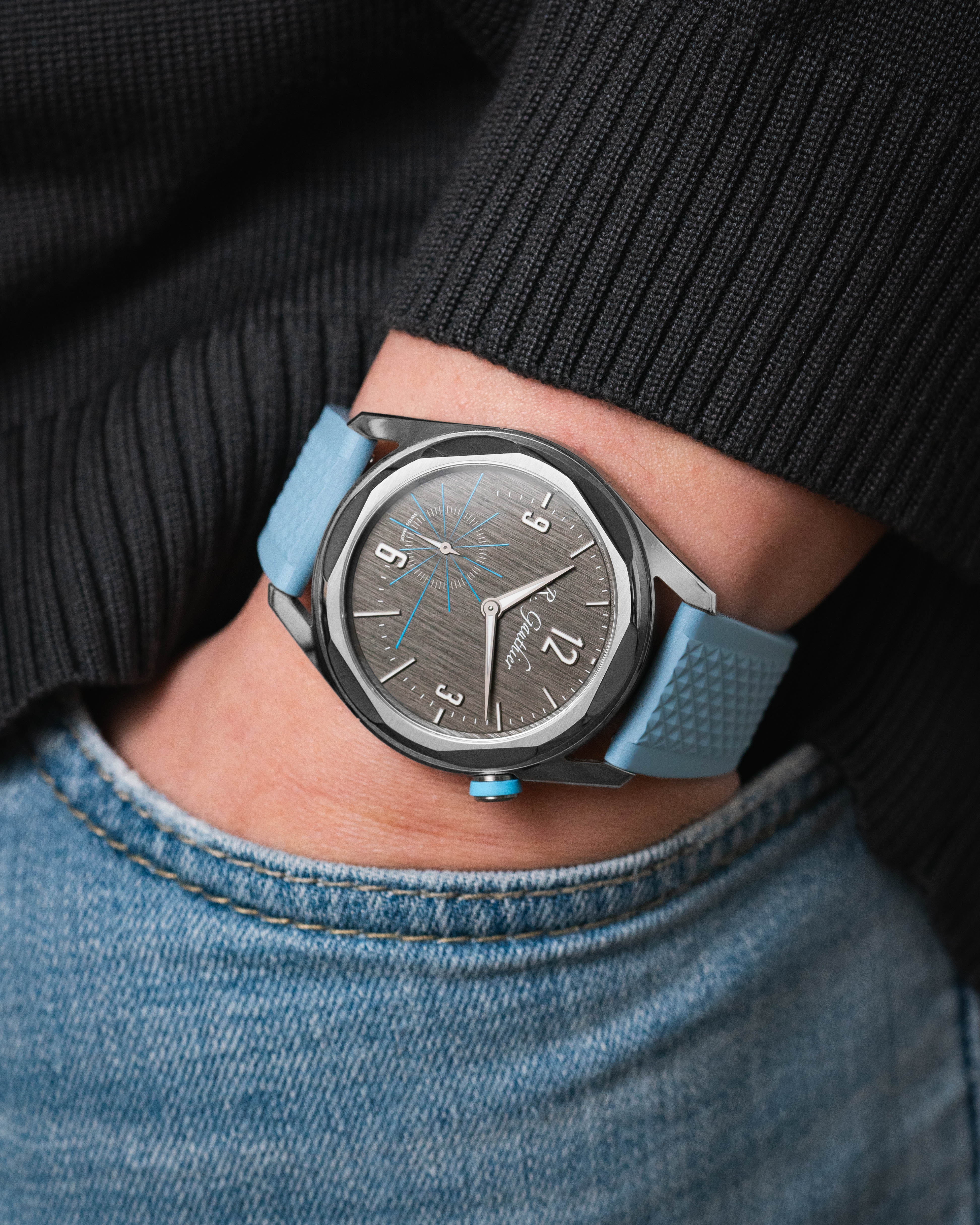 Baby Blue Waffle CTS Rubber Strap - Image 3