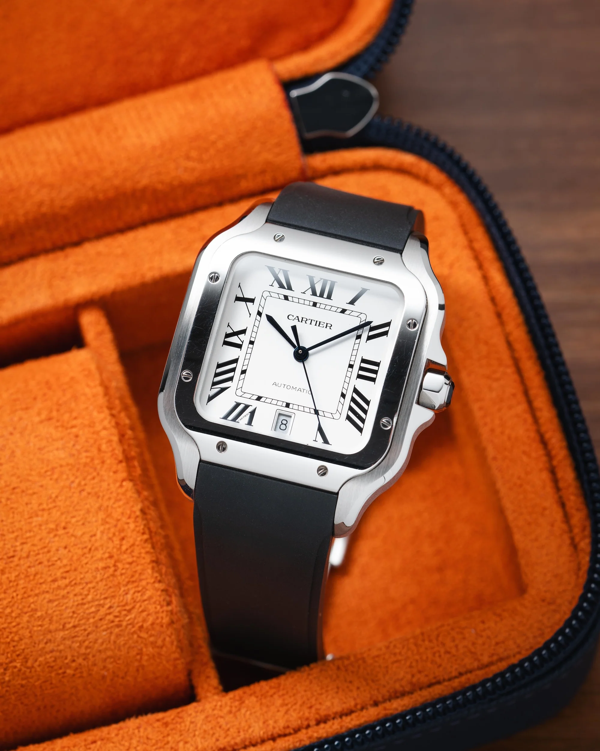 Black CTS Rubber Strap for Cartier Santos de Cartier - Image 3