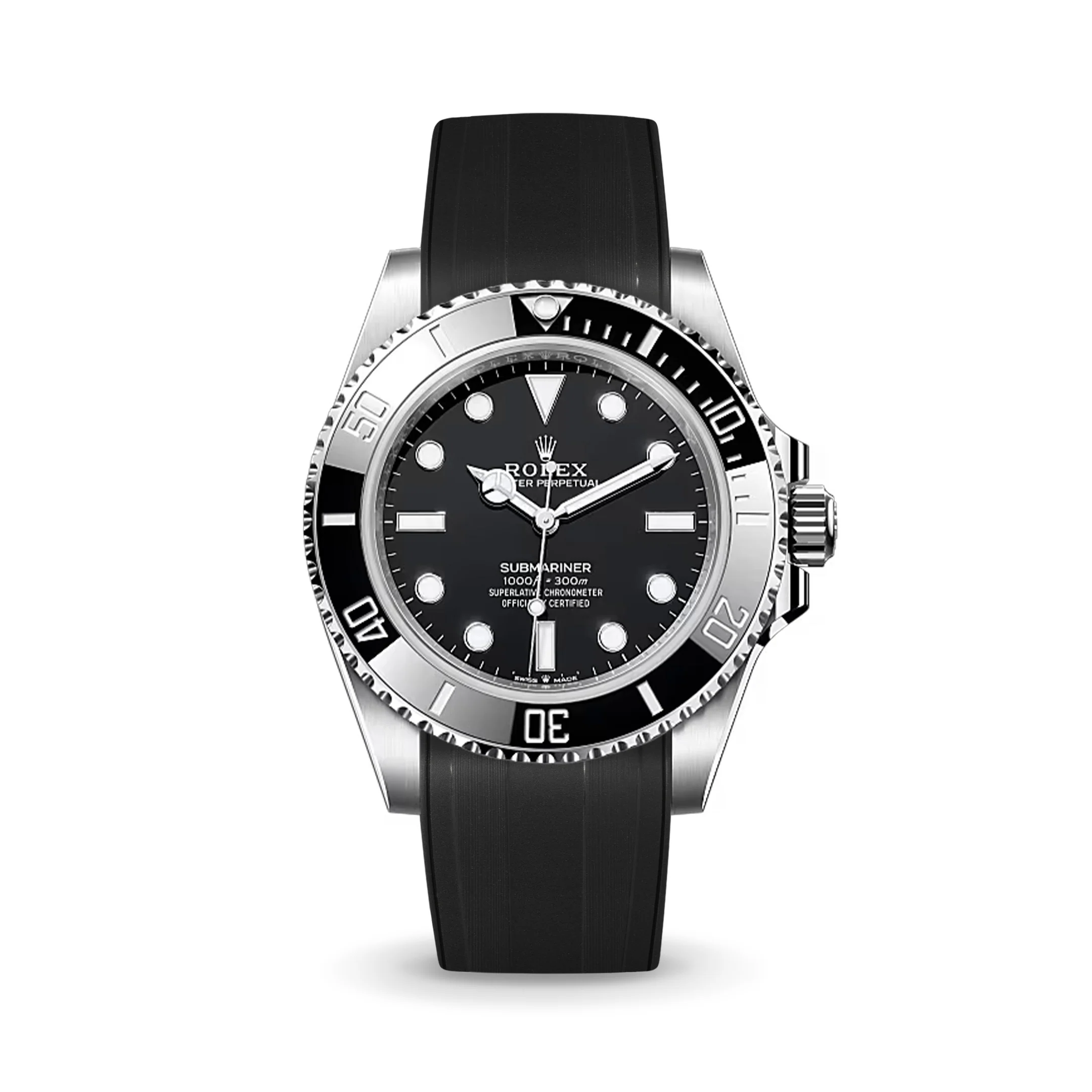 Black CTS Rubber Strap for Rolex Submariner 41mm