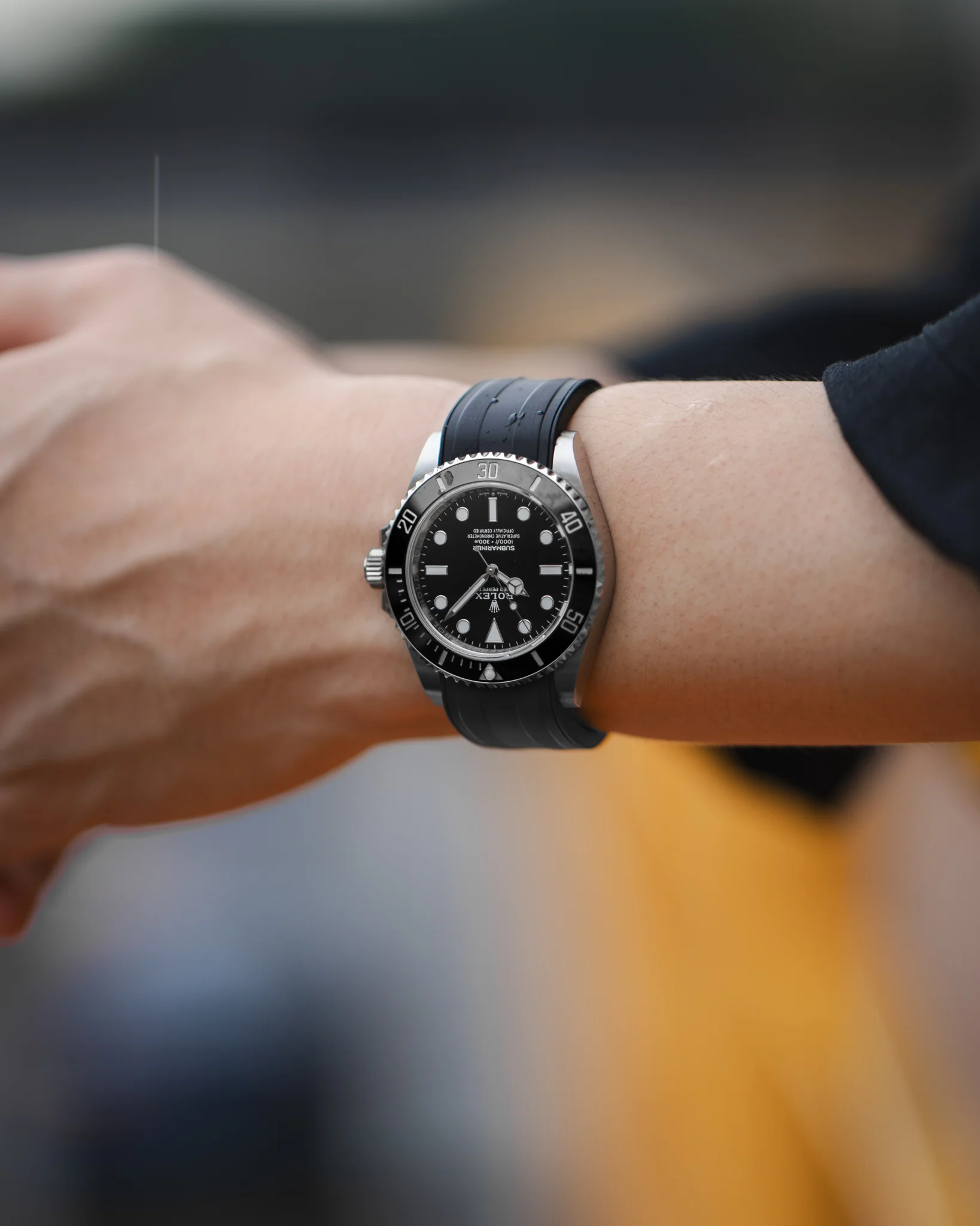 Black CTS Rubber Strap for Rolex Submariner 41mm - Image 6