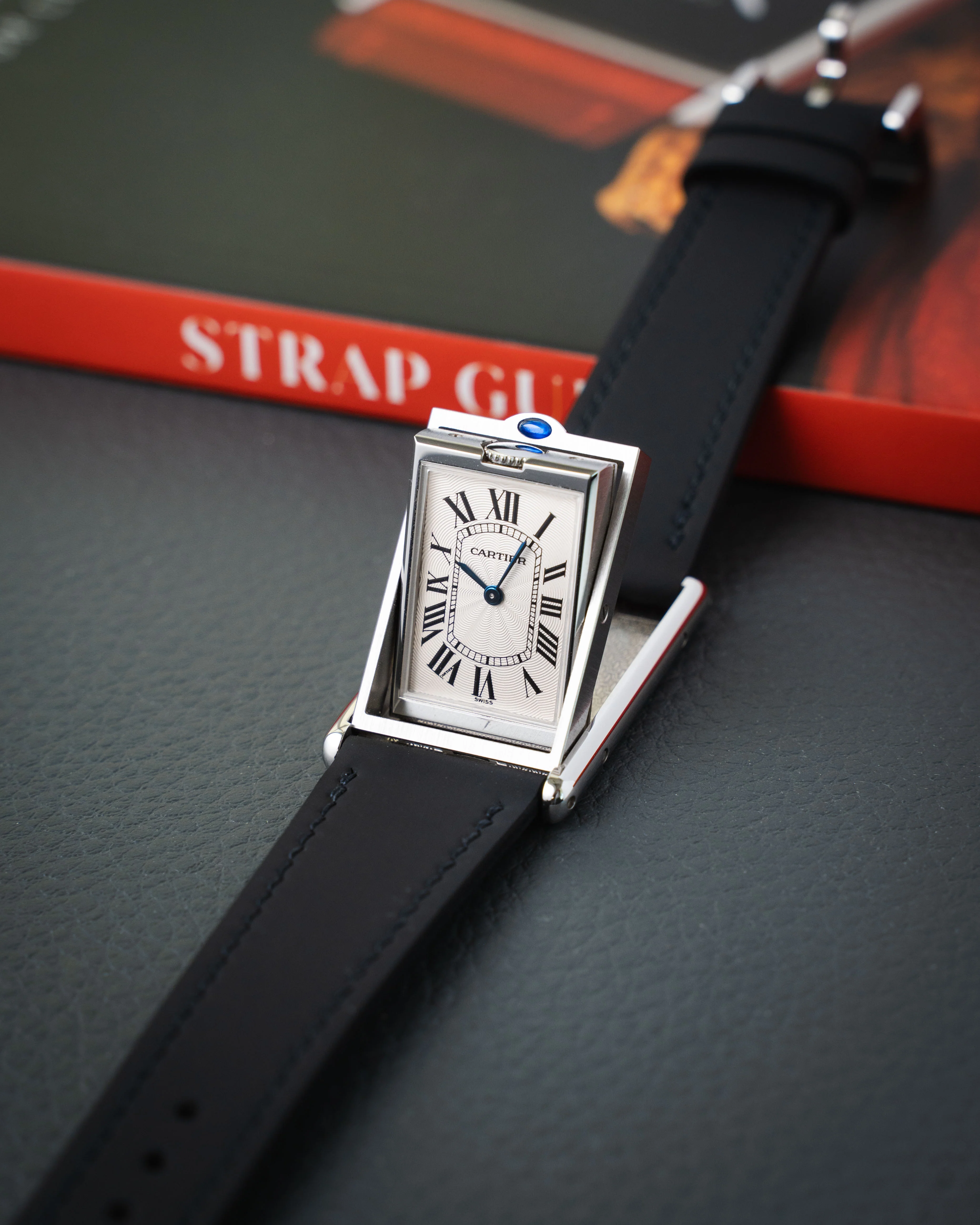 Black Rubberised Leather (Smooth) Slim Strap - Image 4