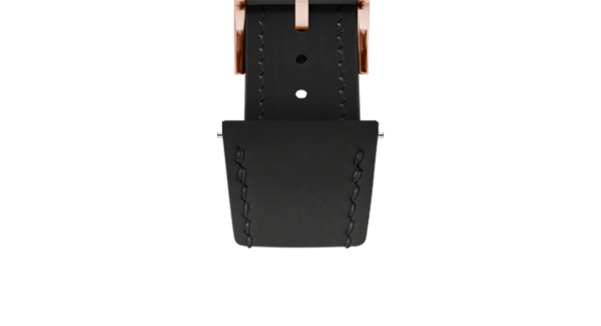 Black Rubberised Leather (Smooth) Slim Strap - Image 8