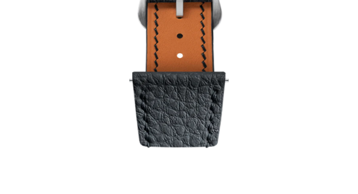 Black Rubberised Leather (Togo) Strap for Cartier Tank - Image 6