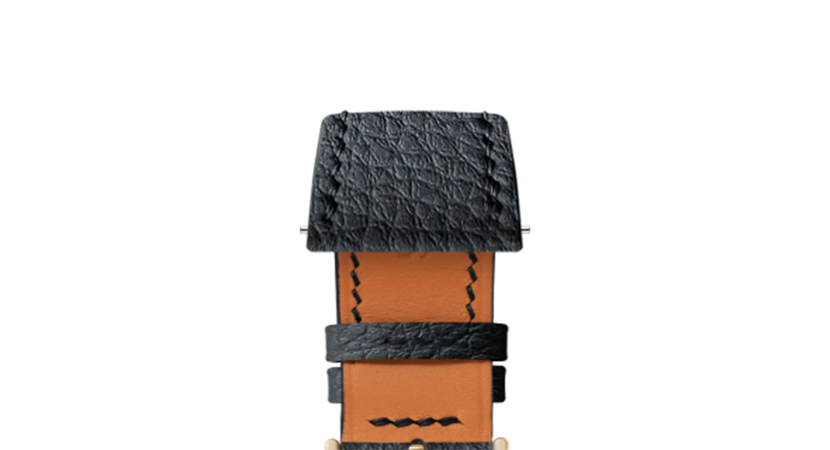 Black Rubberised Leather (Togo) Strap for Cartier Tank - Image 9