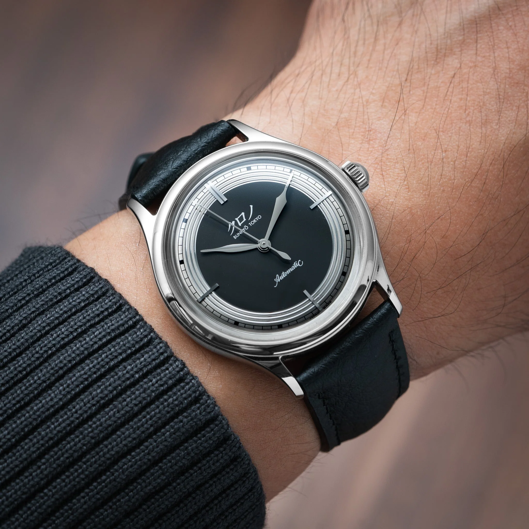 Black Rubberised Leather (Togo) Signature Strap - Image 3