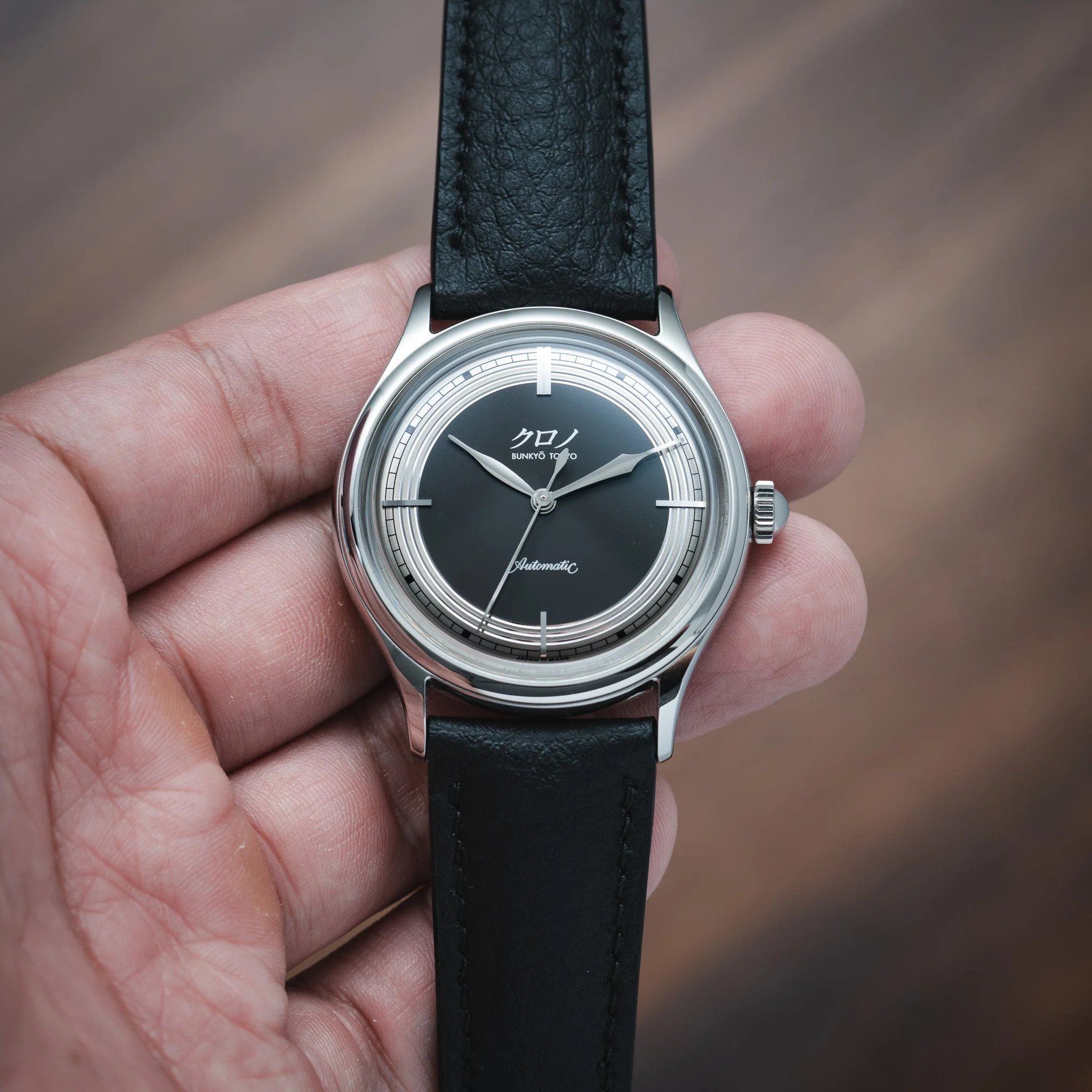 Black Rubberised Leather (Togo) Signature Strap - Image 5
