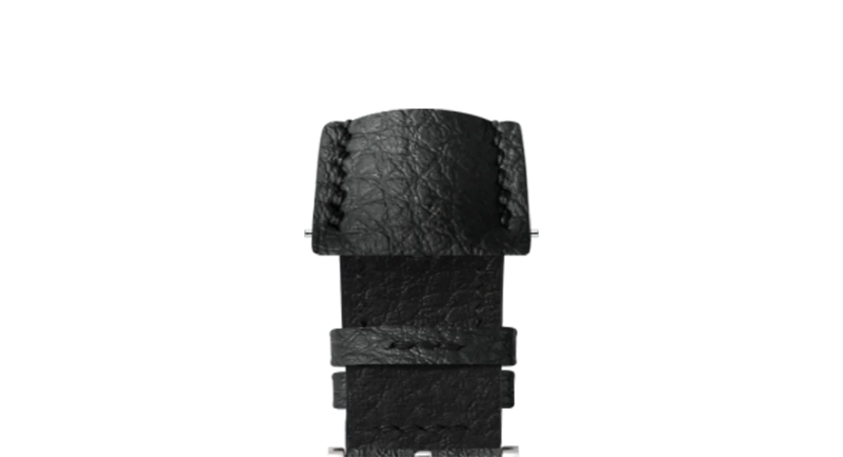 Black Rubberised Leather (Togo) Signature Strap - Image 6