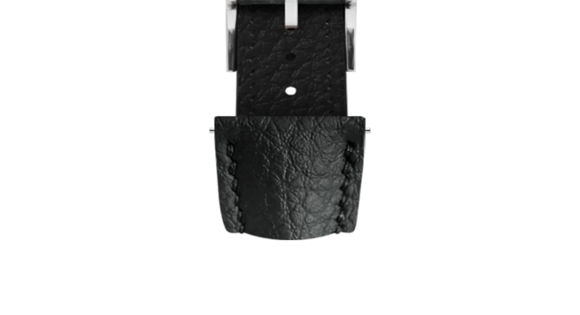 Black Rubberised Leather (Togo) Signature Strap - Image 7
