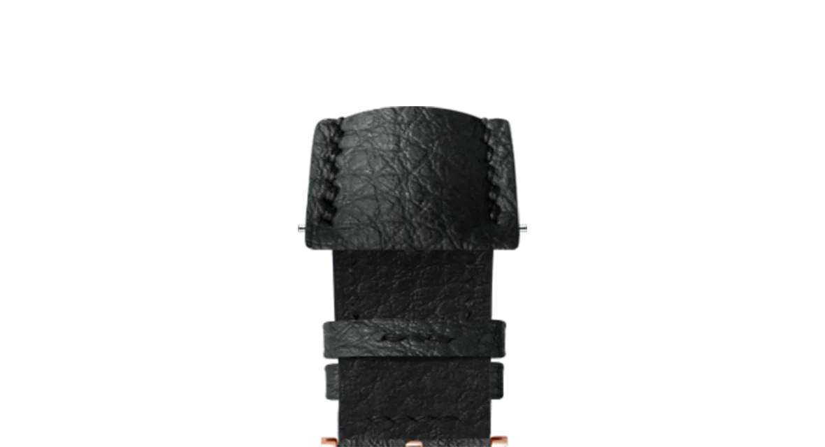Black Rubberised Leather (Togo) Signature Strap - Image 8