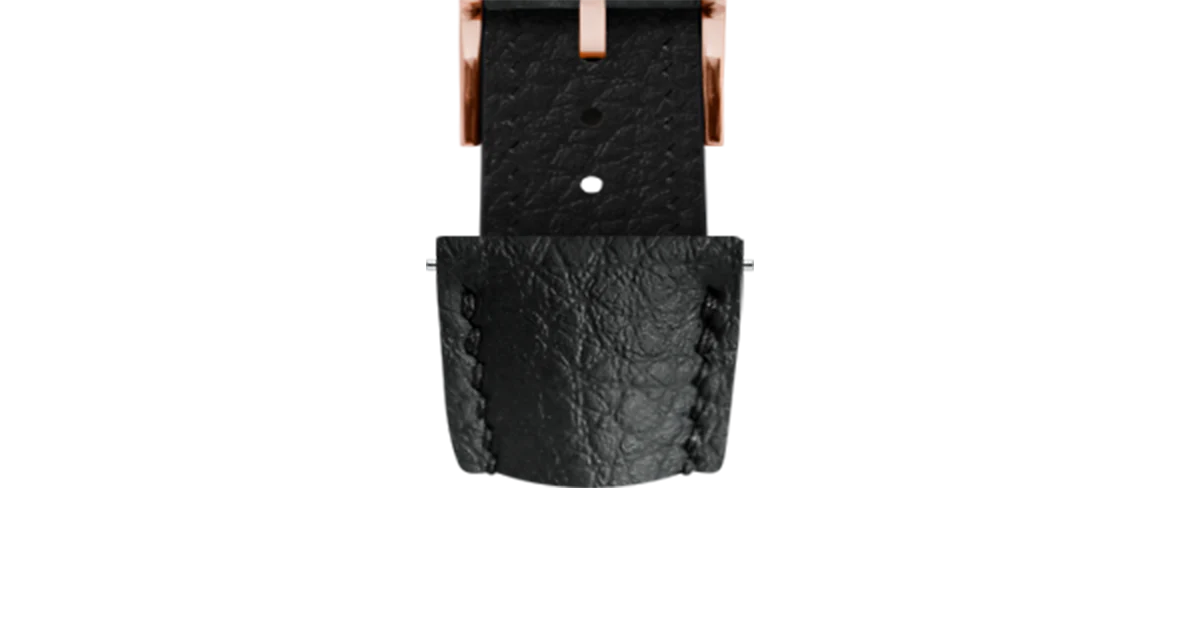 Black Rubberised Leather (Togo) Signature Strap - Image 9