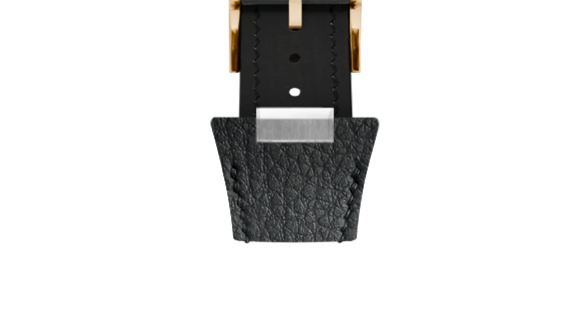 Black Rubberised Leather (Togo) Strap for Tissot PRX - Image 11