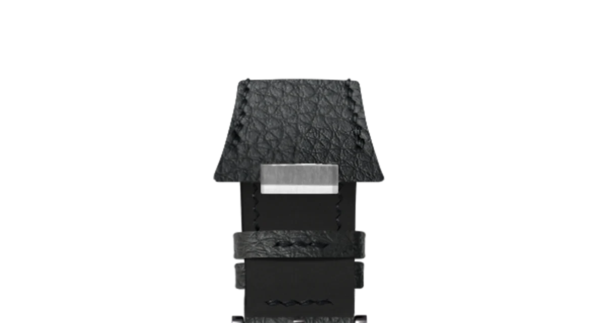Black Rubberised Leather (Togo) Strap for Tissot PRX - Image 12