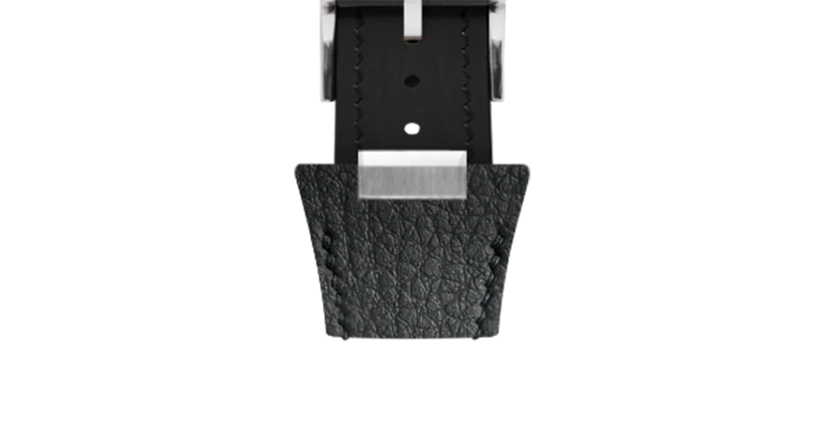 Black Rubberised Leather (Togo) Strap for Tissot PRX - Image 7
