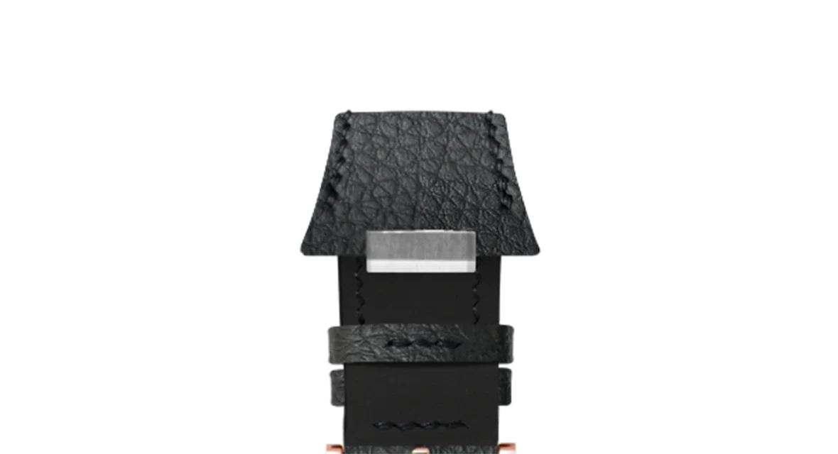 Black Rubberised Leather (Togo) Strap for Tissot PRX - Image 8