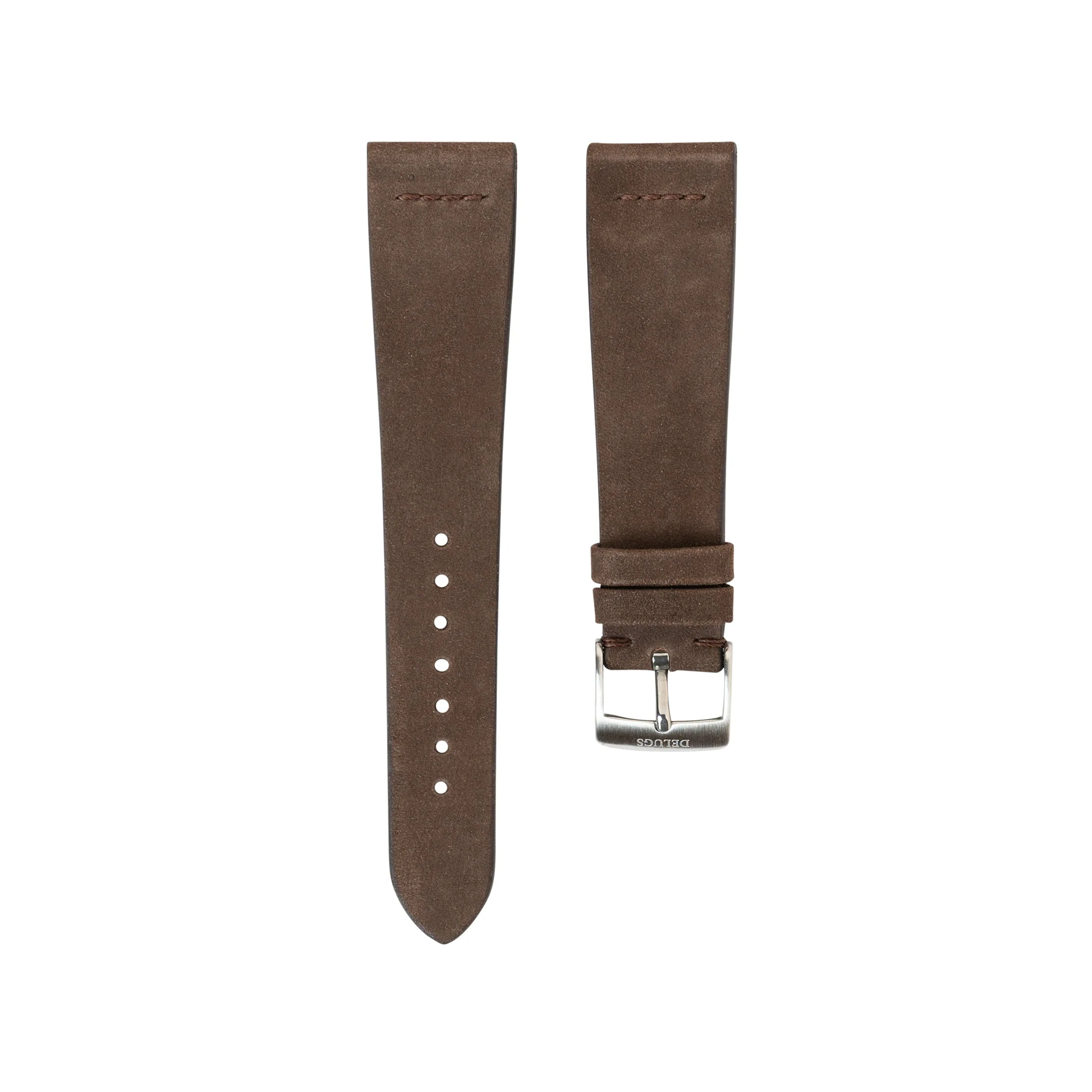 Overstock: Dark Brown Nubuck Row-Stitch Strap