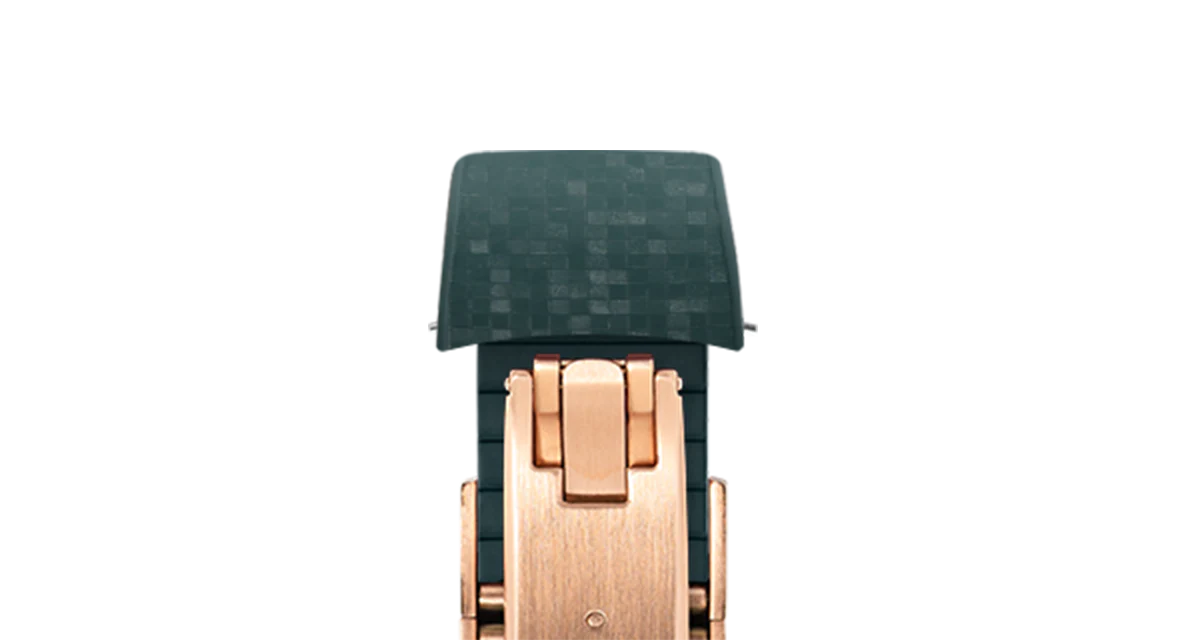 Emerald Green Curved CTS Rubber Strap for MB&F MAD1 - Image 8