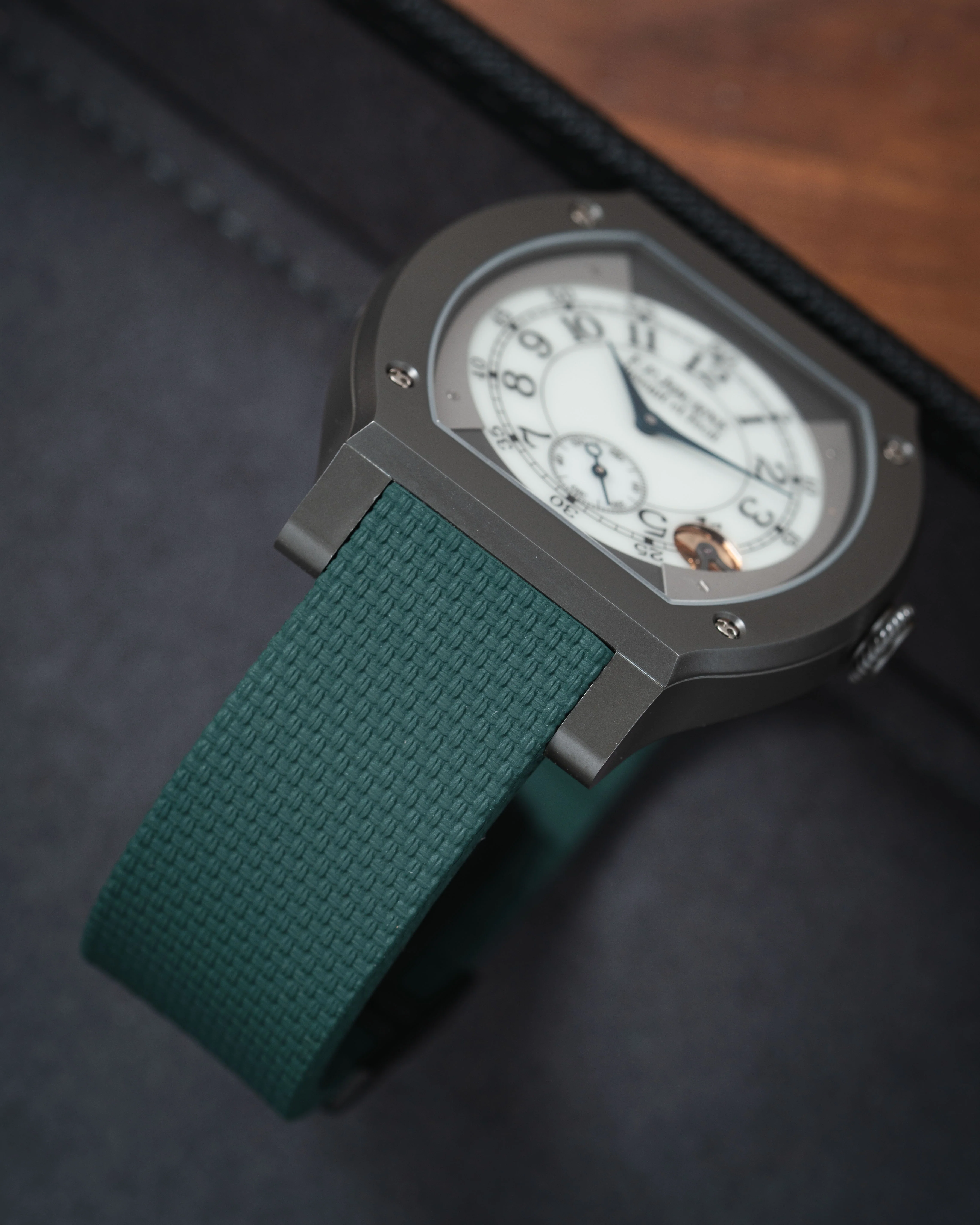 Emerald Green Sailcloth CTS Rubber Strap for F.P. Journe Élégante - Image 4