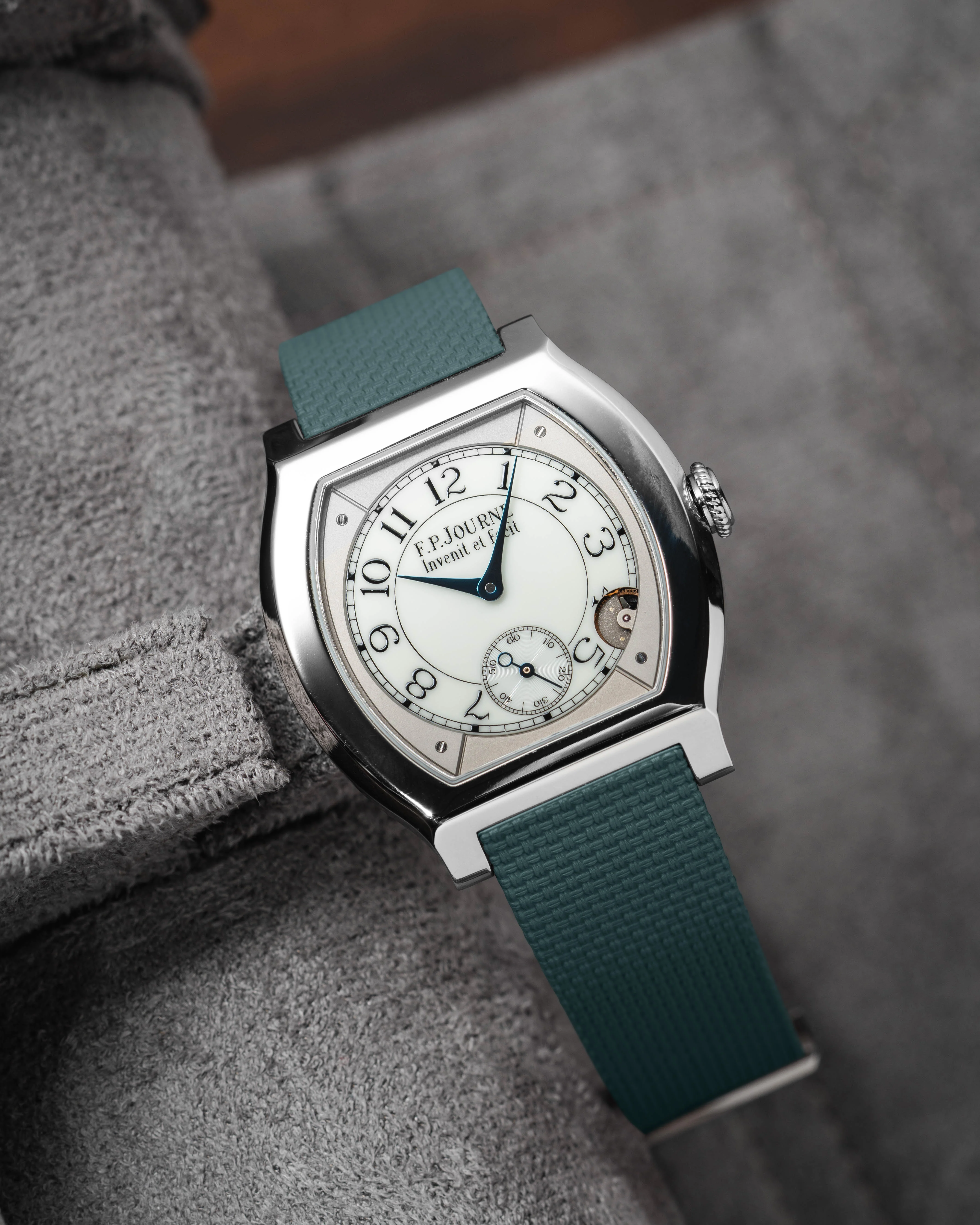 Emerald Green Sailcloth CTS Rubber Strap for F.P. Journe Élégante - Image 5
