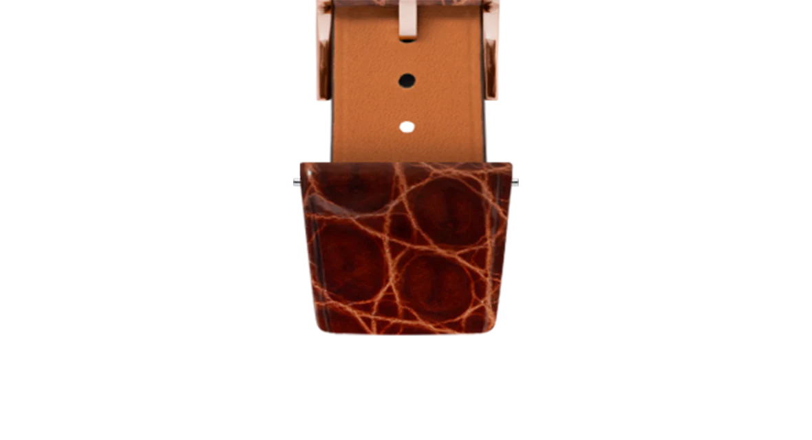 Glossy Caramel Crocodile Flank Stitchless Strap - Image 7