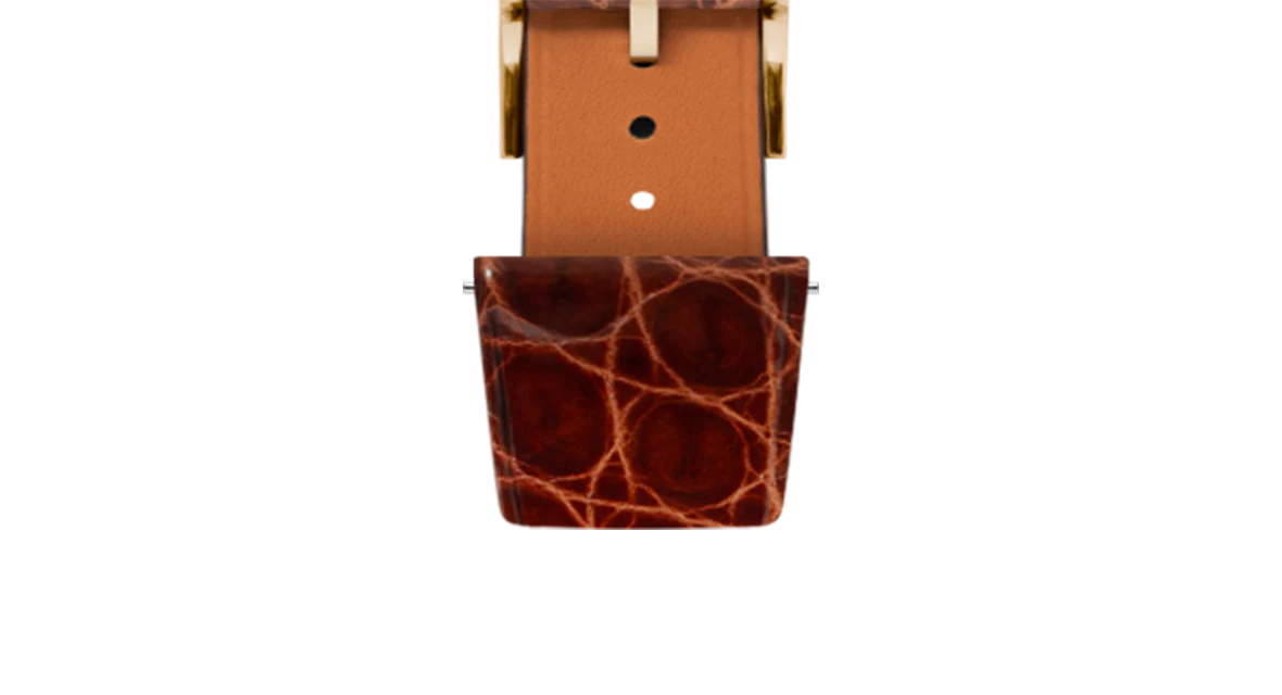 Glossy Caramel Crocodile Flank Stitchless Strap - Image 9