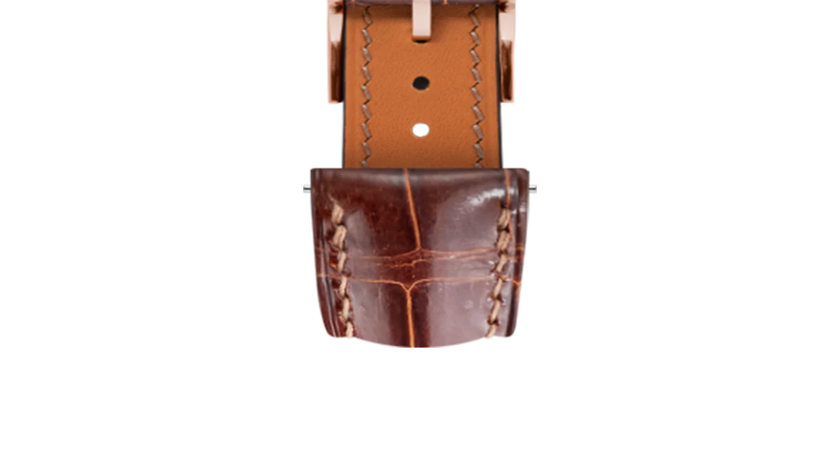 Glossy Caramel Crocodile Signature Strap - Image 8