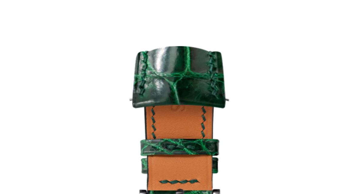 Glossy Emerald Crocodile Signature (Curved) Strap - Image 10