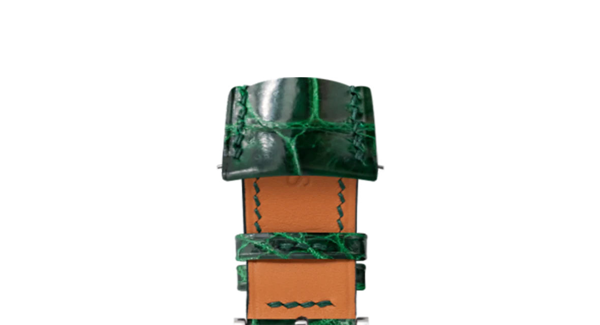 Glossy Emerald Crocodile Signature (Curved) Strap - Image 4