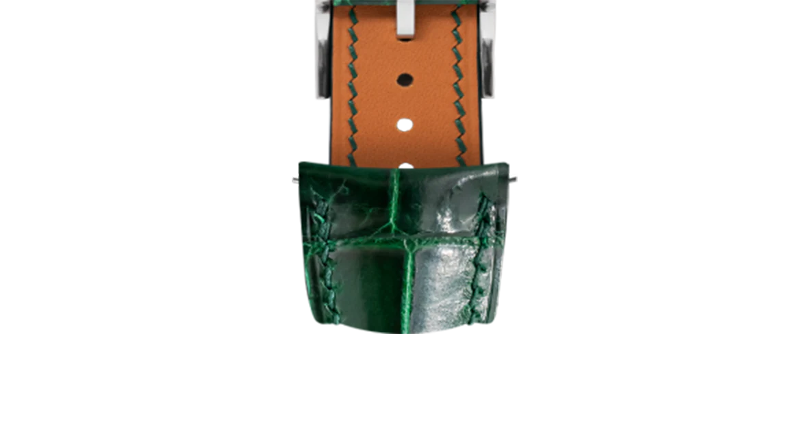 Glossy Emerald Crocodile Signature (Curved) Strap - Image 5