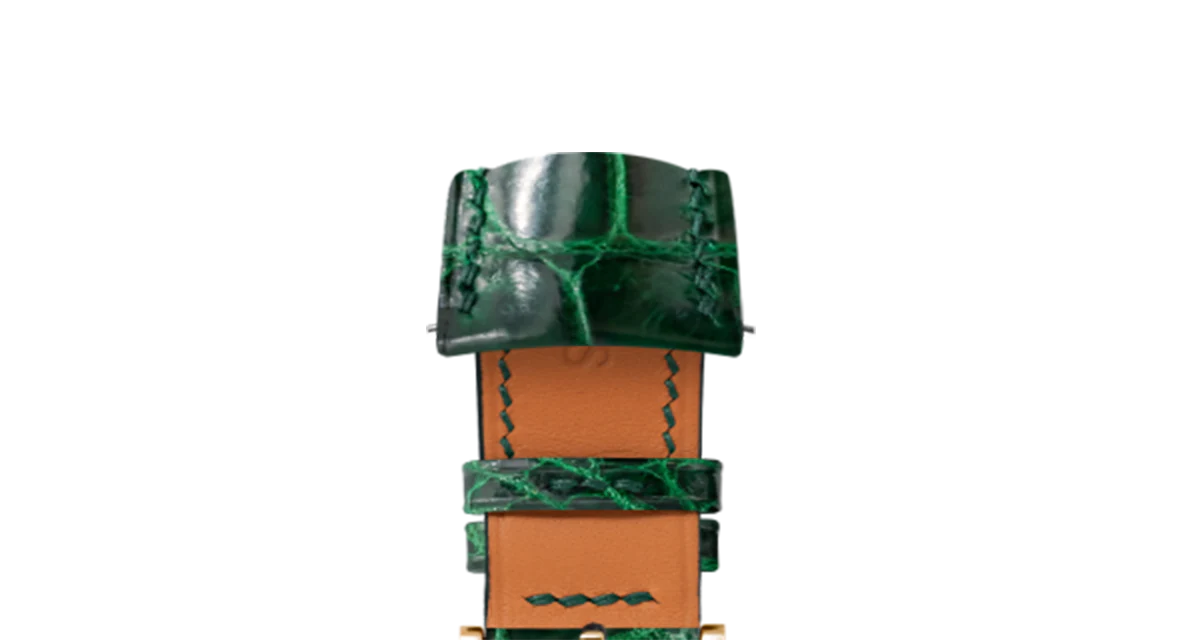 Glossy Emerald Crocodile Signature (Curved) Strap - Image 8