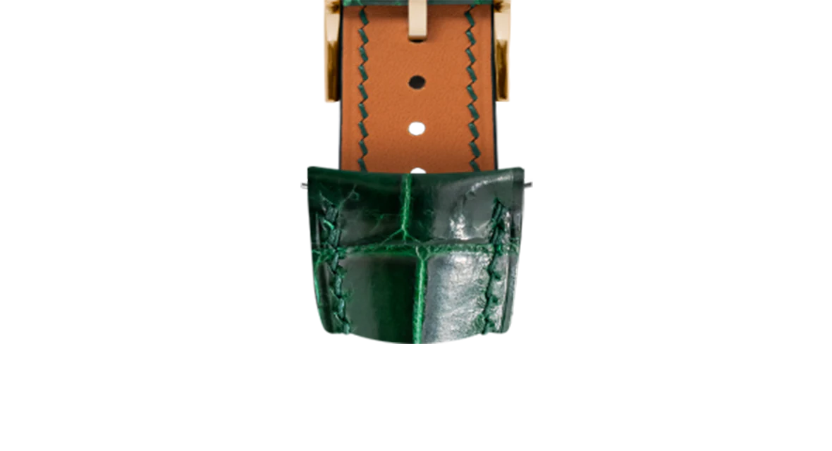 Glossy Emerald Crocodile Signature (Curved) Strap - Image 9