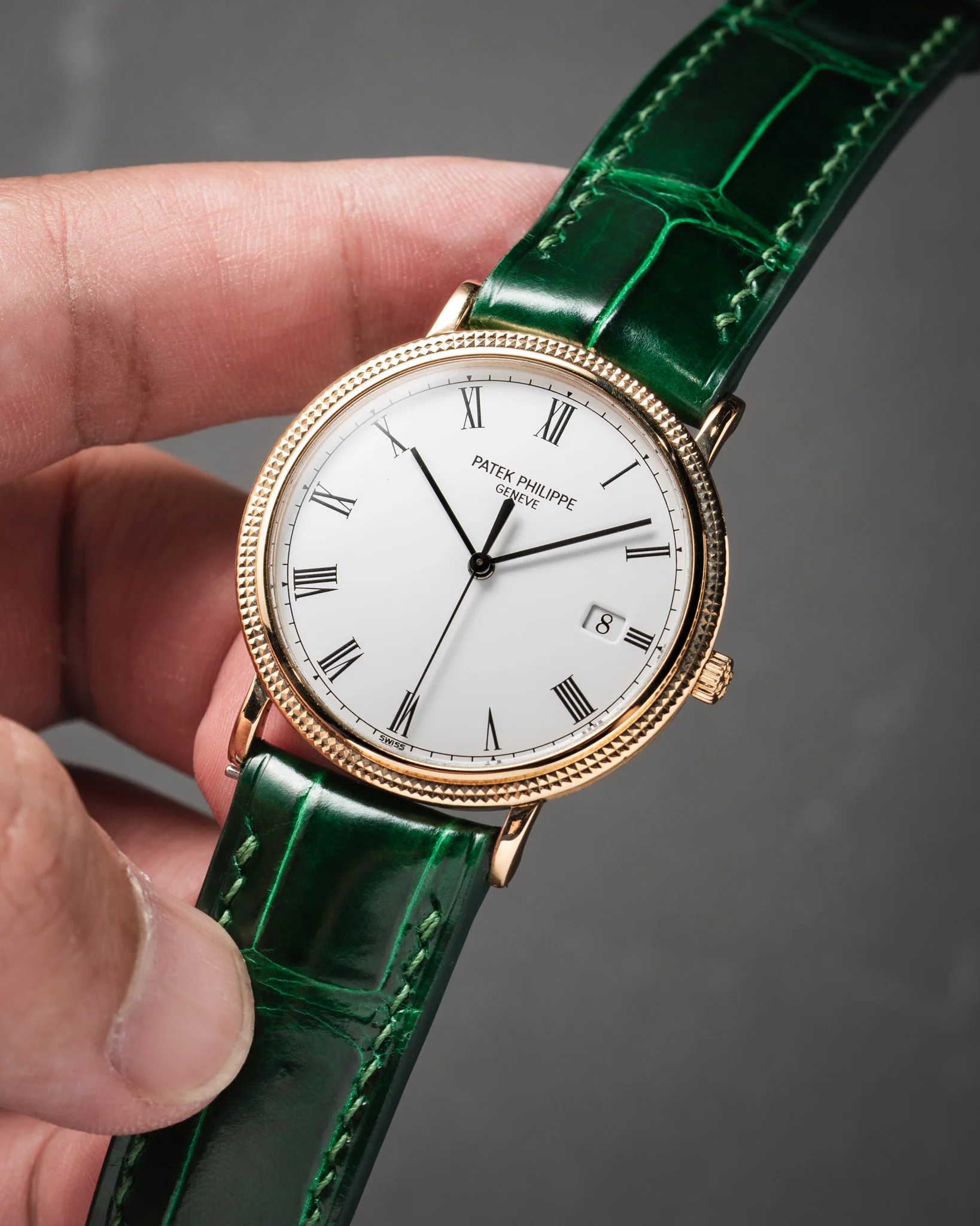 Glossy Emerald Crocodile Signature Strap - Image 4