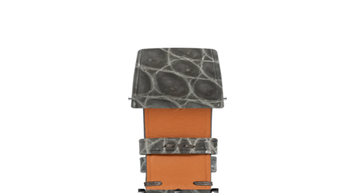 Glossy Grey Crocodile Flank Stitchless Strap - Image 10