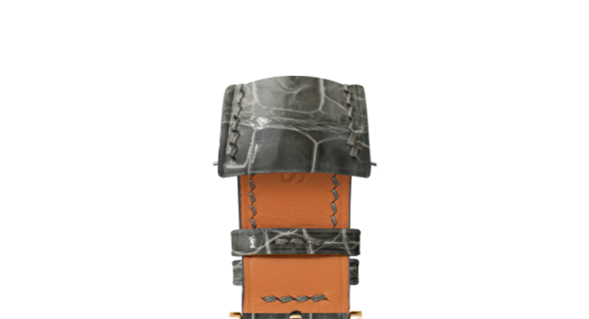 Overstock: Glossy Grey Crocodile Signature (Curved) Strap - Image 7