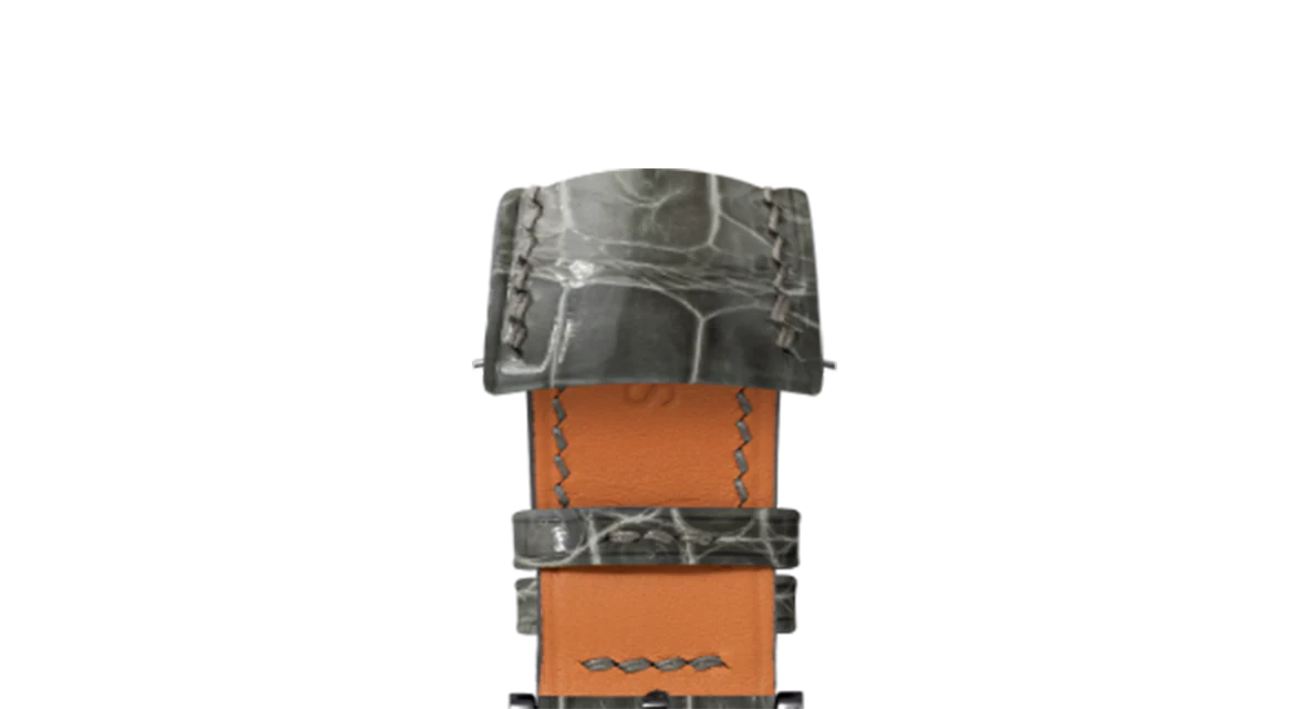 Overstock: Glossy Grey Crocodile Signature (Curved) Strap - Image 9