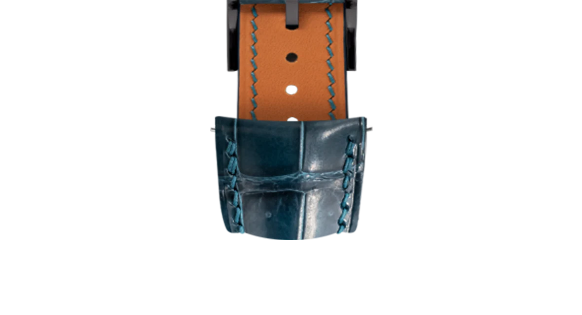 Glossy Lagoon Blue Crocodile Signature (Curved) Strap - Image 10