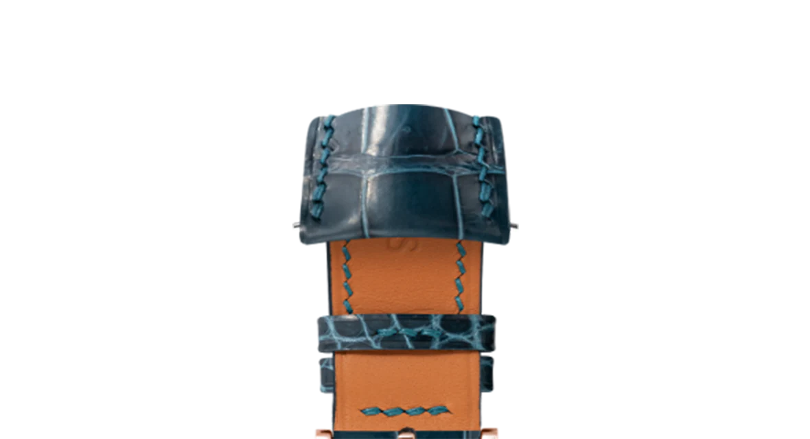 Glossy Lagoon Blue Crocodile Signature (Curved) Strap - Image 5