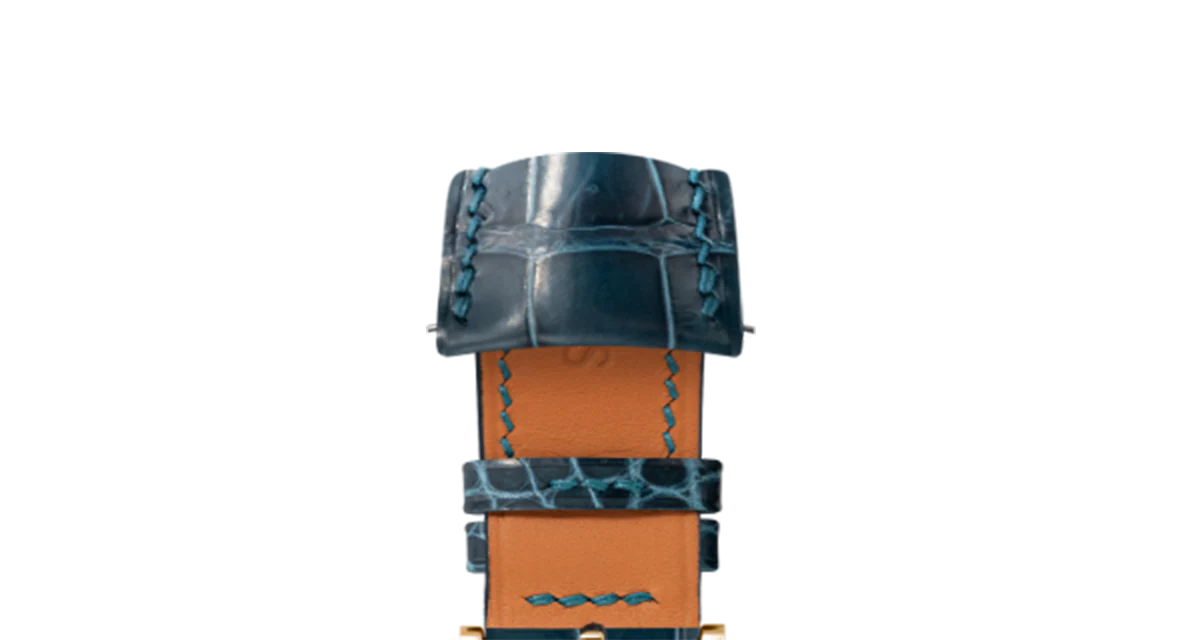 Glossy Lagoon Blue Crocodile Signature (Curved) Strap - Image 7