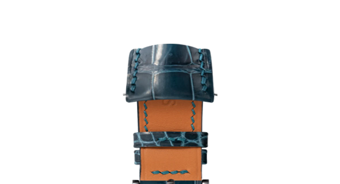 Glossy Lagoon Blue Crocodile Signature (Curved) Strap - Image 9