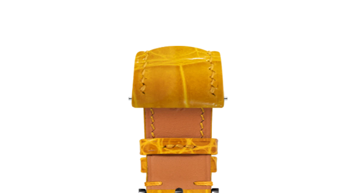 Glossy Saffron Crocodile Signature Strap - Image 10