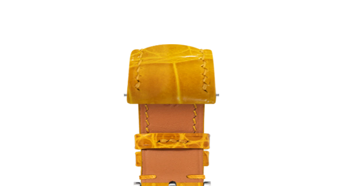 Glossy Saffron Crocodile Signature Strap - Image 4