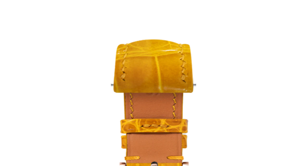 Glossy Saffron Crocodile Signature Strap - Image 6