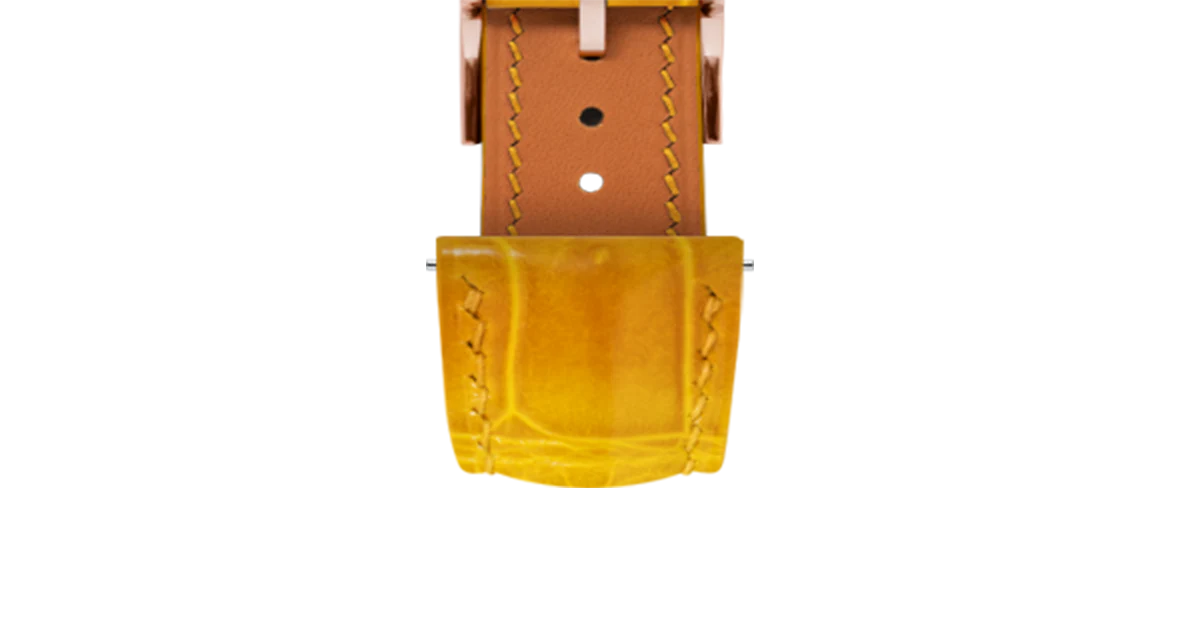 Glossy Saffron Crocodile Signature Strap - Image 7
